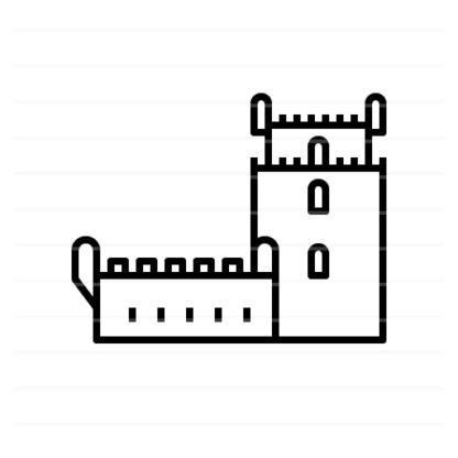 Lisbon – Portugal: Belem Tower outline icon