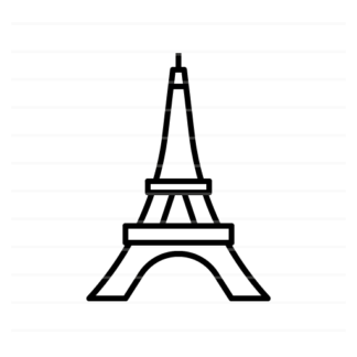 Paris – France: Eiffel Tower outline icon