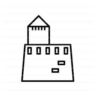 Liechtenstein – Vaduz: Castle outline icon