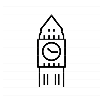 London – United Kingdom: Big Ben outline icon