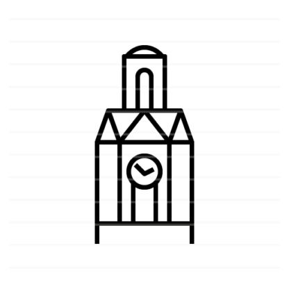 Pristina – Kosovo: Clock Tower outline icon