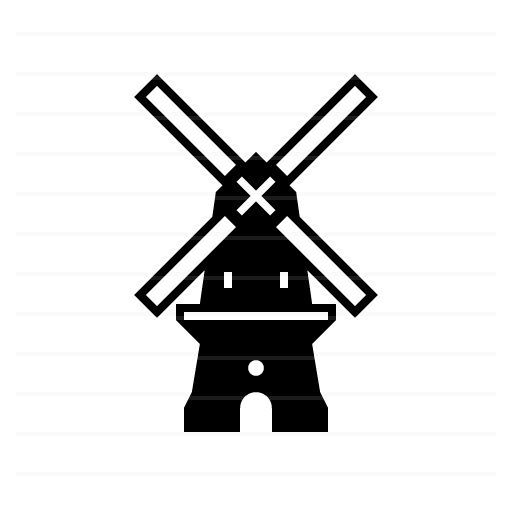 Amsterdam – Netherlands: De Gooyer Windmill glyph icon