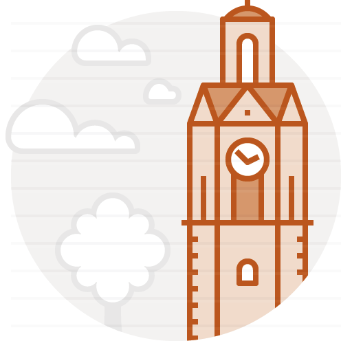 Pristina – Kosovo: Clock Tower filled outline icon