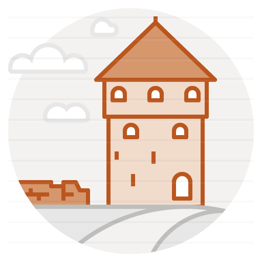 Tallinn – Estonia: Kiek in de Kök filled outline icon