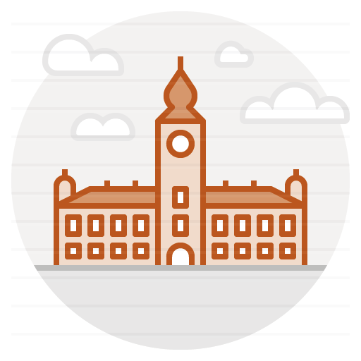 Warsaw – Poland: Royal Castle filled outline icon