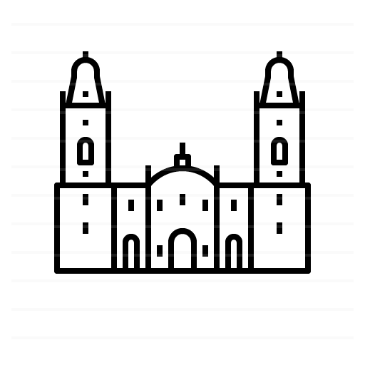 Lima – Peru: Basilica Cathedral outline icon