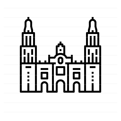 Mexico City – Mexico: Metropolitan Cathedral outline icon