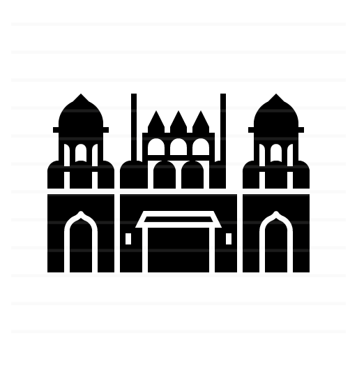 New Delhi – India: Red Fort glyph icon