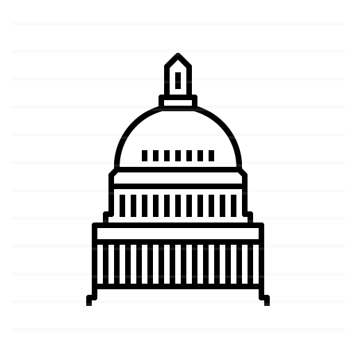 Washington DC – USA: Capitol Building outline icon