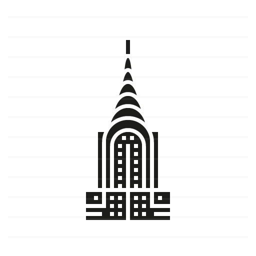 New York – USA: Chrysler Building glyph icon