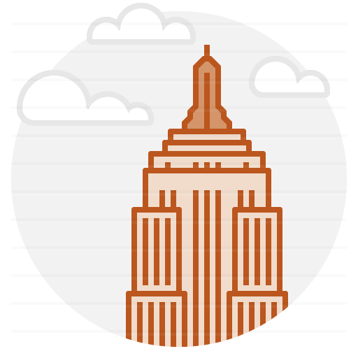 New York – USA: Empire State Building filled outline icon