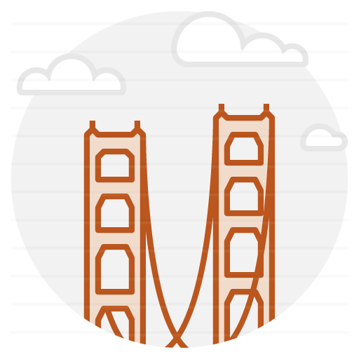 San Francisco – USA: Golden Gate filled outline icon