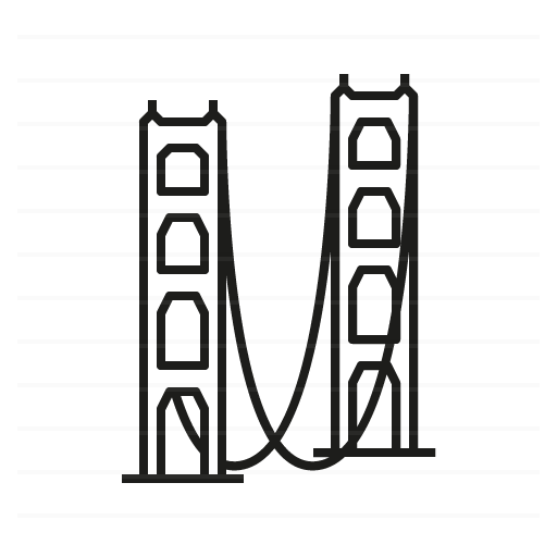 San Francisco – USA: Golden Gate outline icon