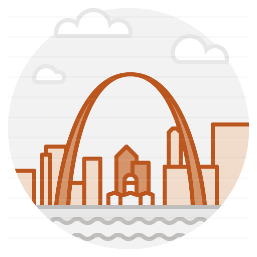 St Louis – USA: Gateway Arch filled outline icon