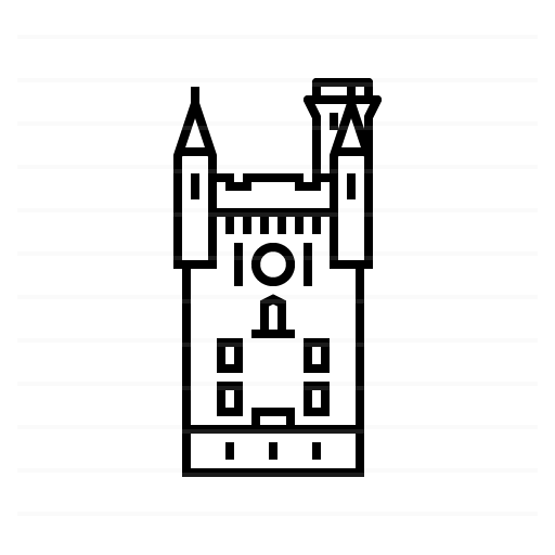 Aberdeenshire – Scotland, UK: Balmoral Castle outline icon