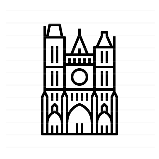 Amiens – France: Cathedral Basilica of Our Lady outline icon