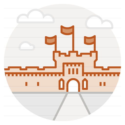 Edinburgh – Scotland, UK: Edinburgh Castle filled outline icon