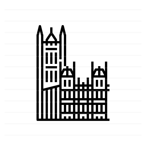 London – UK: Palace of Westminster outline icon