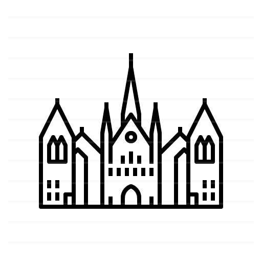 London – UK: Royal Courts of Justice outline icon