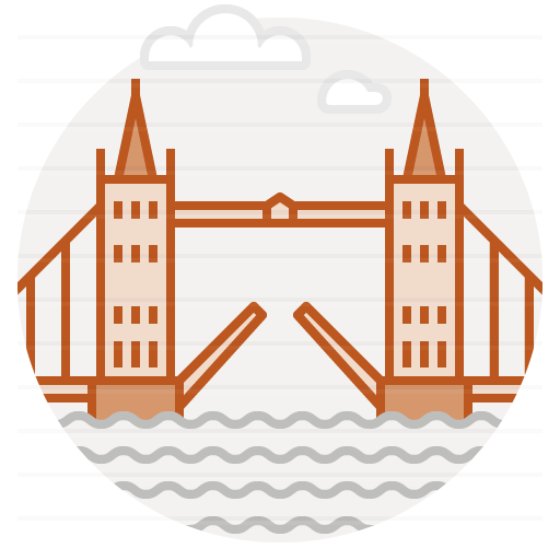 London – UK: Tower Bridge filled outline icon