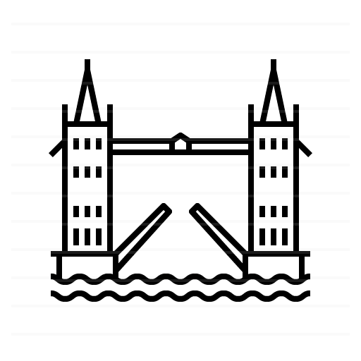 London – UK: Tower Bridge outline icon
