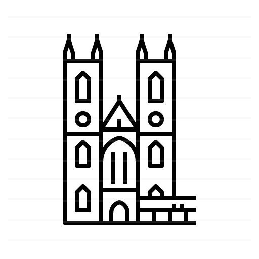 London – UK: Westminster Abbey outline icon