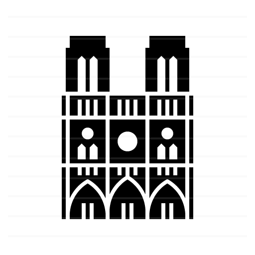 Paris – France: Notre-Dame glyph icon