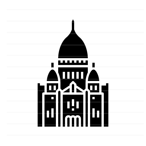 Paris – France: Sacré-Cour Basilica glyph icon