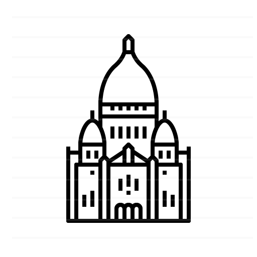 Paris – France: Sacré-Cour Basilica outline icon