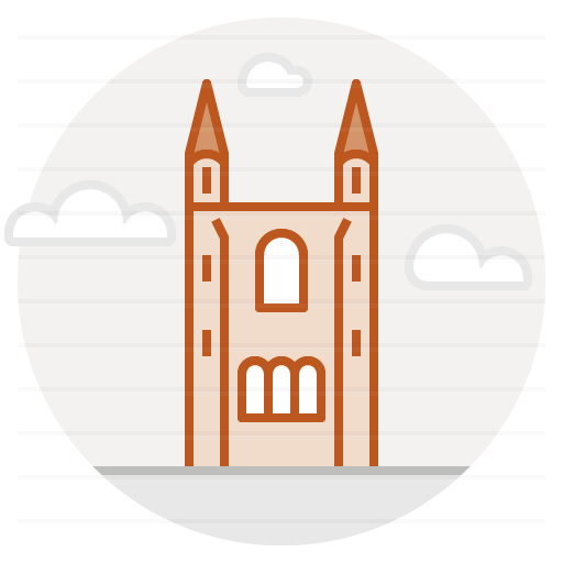 St Andrews – Scotland, UK: Cathedral of St Andrew filled outline icon