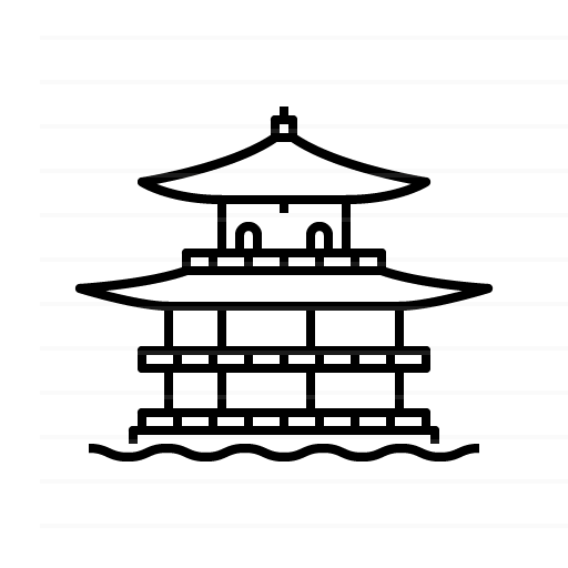 Kyoto – Japan: Zen Buddhist temple, Kinkaku-ji outline icon