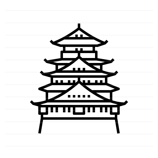 Osaka – Japan: Osaka Castle outline icon
