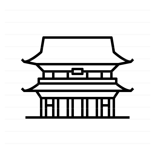 Tokyo – Japan: Zojo-ji Buddhist Temple outline icon