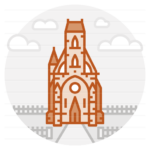 Slovakia - Košice: St. Michael Chapel filled outline icon