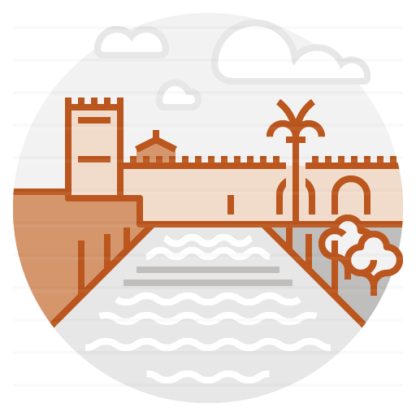 Spain - Córdoba: Alcazar of the Christian Monarchs filled outline icon