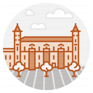 Spain - Córdoba: Episcopal Palace of Córdoba filled outline icon