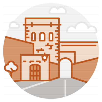 Spain - Córdoba: Torre de Belén - San Basilo filled outline icon