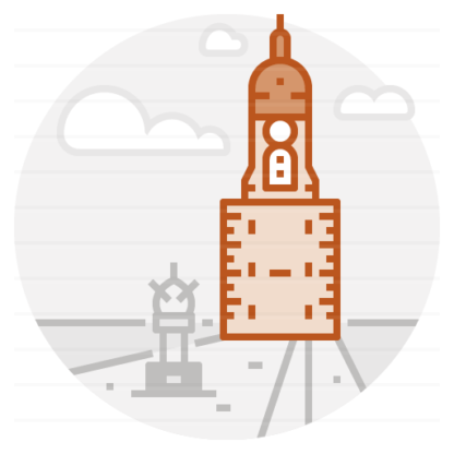 Amiens – France: Belfry filled outline icon