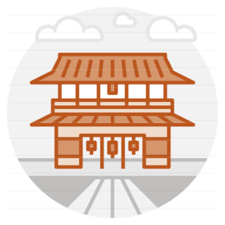 Tokyo – Japan: Hozomon Gate filled outline icon