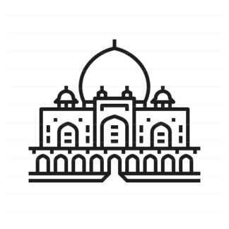 India – Delhi: Humayun's Tomb outline icon