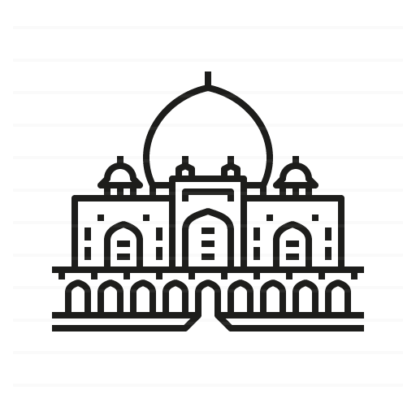 India – Delhi: Humayun's Tomb outline icon