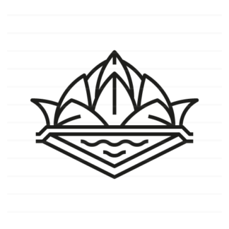 India – Delhi: Lotus Temple outline icon