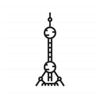China – Shanghai: Oriental Pearl Tower outline icon