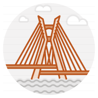 São Paulo – Brazil: Ponte Estaiada filled outline icon