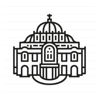 Mexico City – Mexico: Palacio de Bellas Artes outline icon