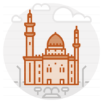 Cairo – Egypt: Al-Azhar Mosque filled outline icon