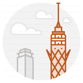 Cairo – Egypt: Cairo Tower filled outline icon