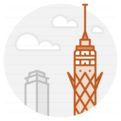 Cairo – Egypt: Cairo Tower filled outline icon