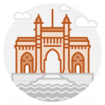 Mumbai – India: Gateway of India filled outline icon