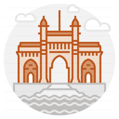 Mumbai – India: Gateway of India filled outline icon